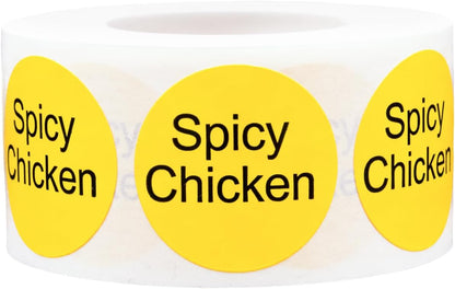 Yellow with Black Carnitas Circle Dot Adhesive Stickers, 1 Inch Round Labels, 500 Total Stickers