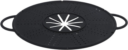 Pot Cover Spill Stopper Lid, Heat-Resistant Silicone Spill Stopper Lid Pot Holder With Steam Release Port For Ost Pots And Pans Steamer Lid And Trivet, Dishwasher (black)