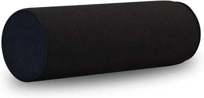 Cylinder Round Memory Foam Support Pillows Cervical Neck Roll Pillow with Pillowcase Soft, Comfortable and Breathable for Sleeping, Chair, Car, Sofa，Travel (Navy Blue, 24X6)