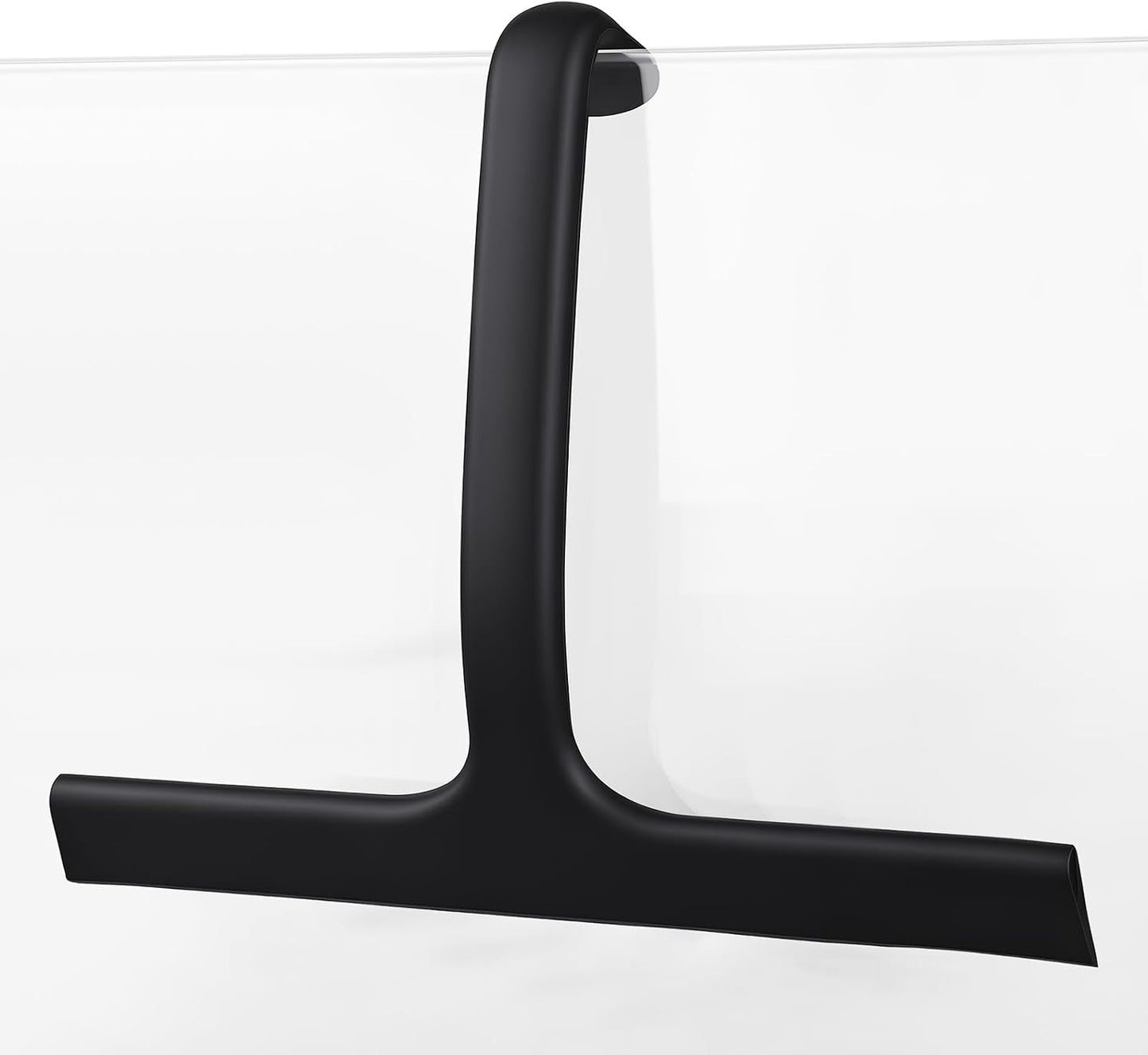 wlich 10" Shower Squeegee, Silicone Shower Wiper for Glass Doors, Black | One-Piece No-Drill Design, Flexible Silicone Squeegee for Window Cleaning, Streak-Free Cleaning Bathroom, Easy Installation
