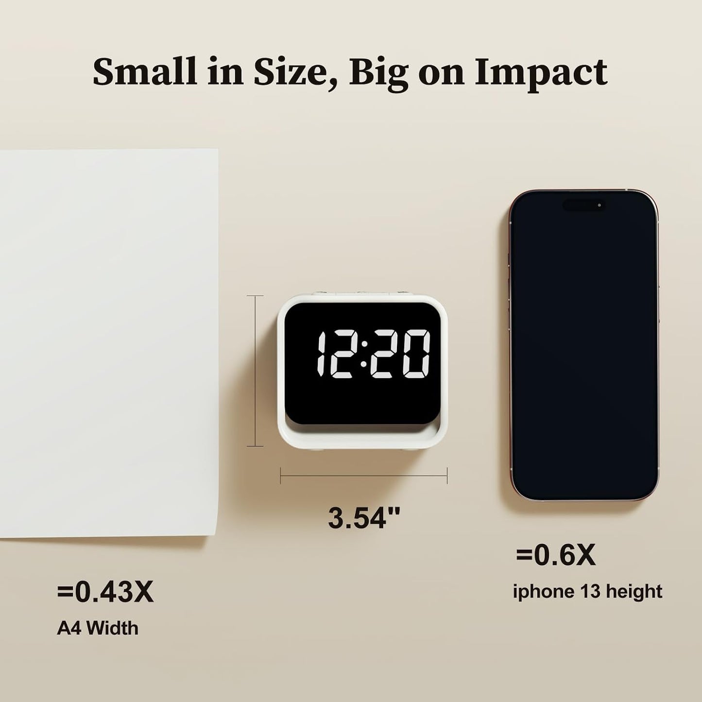 Housbay Wooden Sound Machine Alarm Clock for Bedrooms - Gentle Wake-Up with Birdsong, White Noise for Sleeping, Small Digital Clock for Phone-Free Routine