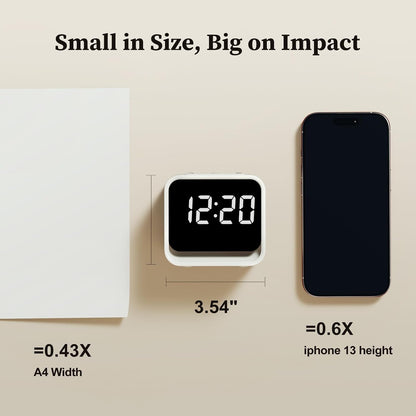 Housbay Wooden Sound Machine Alarm Clock for Bedrooms - Gentle Wake-Up with Birdsong, White Noise for Sleeping, Small Digital Clock for Phone-Free Routine