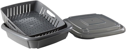 Hutzler 3-in-1 Bitty Box Berry Keeper, Berry Colander & Saver Container, 9oz / 1 Cup Capacity, Blue