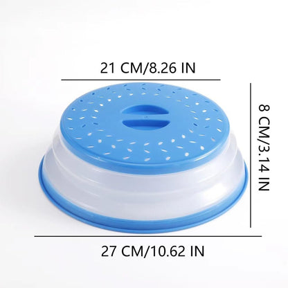 10.5 Inch Collapsible Microwave Splatter Cover, Dishwasher-safe, Microwave Plate Cover With Steam Vent，BPA-Free Silicone & Plastic (Dark pink)