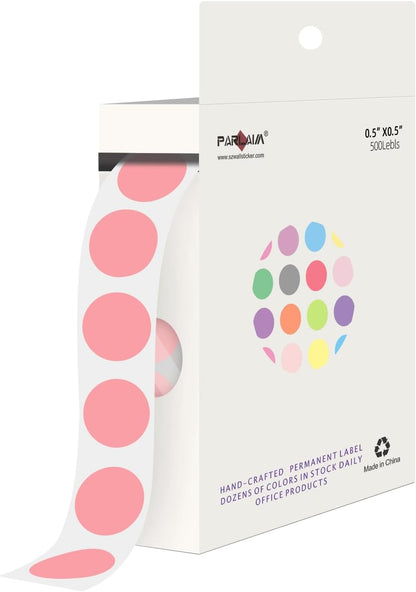 1/2 Inch Round Sticker,4 Rolls 2000Pcs Small Dot Stickers Color-Code Dots | Red+Yellow+Blue+Green 1.3cm Small Stickers Round Color Coding Circle Dots Stickers, Roll Dot Sticker Label for Office Home