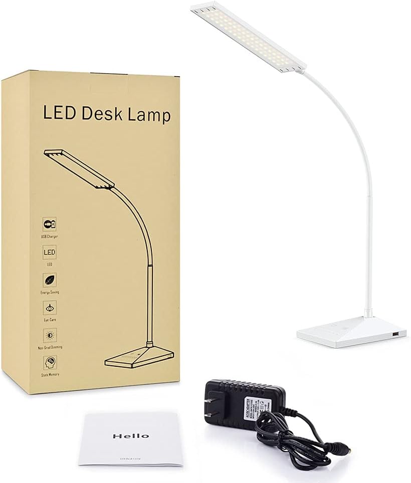 Vansuny Clip on LED Desk Lamp, Eye-Caring USB Reading Light for Home Office
