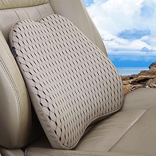 Memory Foam car Lumbar Support Pillow - Memory Foam Back Cushion - Used for car Seats, Office Chairs, recliners, Sofas, etc. (Gray)