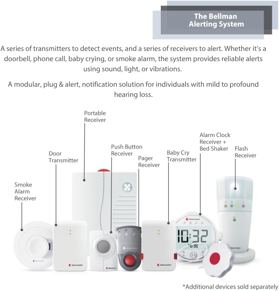 Bellman & Symfon Bed Shaker - Vibration Alert for Deaf and Hard of Hearing - Emergency Notification Aid for Seniors and Assisted Living Support - Not a Standalone Product - Bellman Accessory