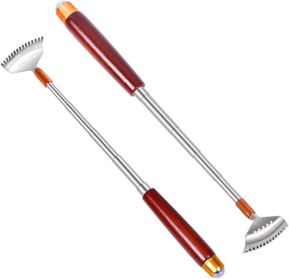 Large Back Scratcher, Body Scratcher for Adults Extendable Long 24Inch, Thick Wooden Handle Steel Massage Roller, Extra Wider Rake Claw, Sturdy Backscratchers Hand Massager Tool | Self Body Massage Tool