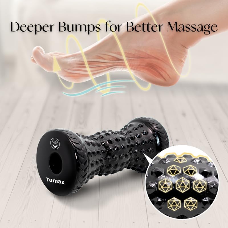 Tumaz Foot Roller & Massage Ball 3-in-1 Set | Foot Roller, Spiky & Lacrosse Balls | Ergonomic Design | Deep Tissue Massage | Foot Relaxation & Recovery