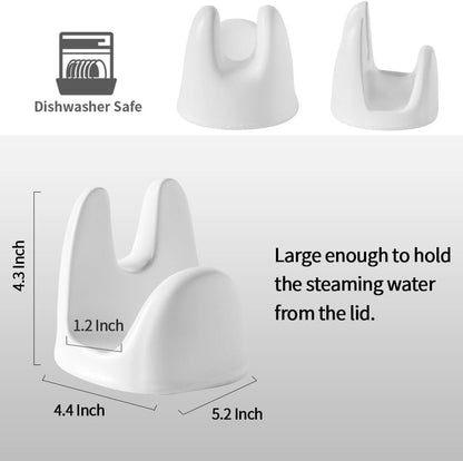 Nihow Ceramic Pot Lid Holder While Cooking for Kitchen Counter/Stove Top | Blue,Stable, Dishwasher Safe, Keep Counter Top Tidy and Clean,Water Proof,Saving Space,Heat Resistant