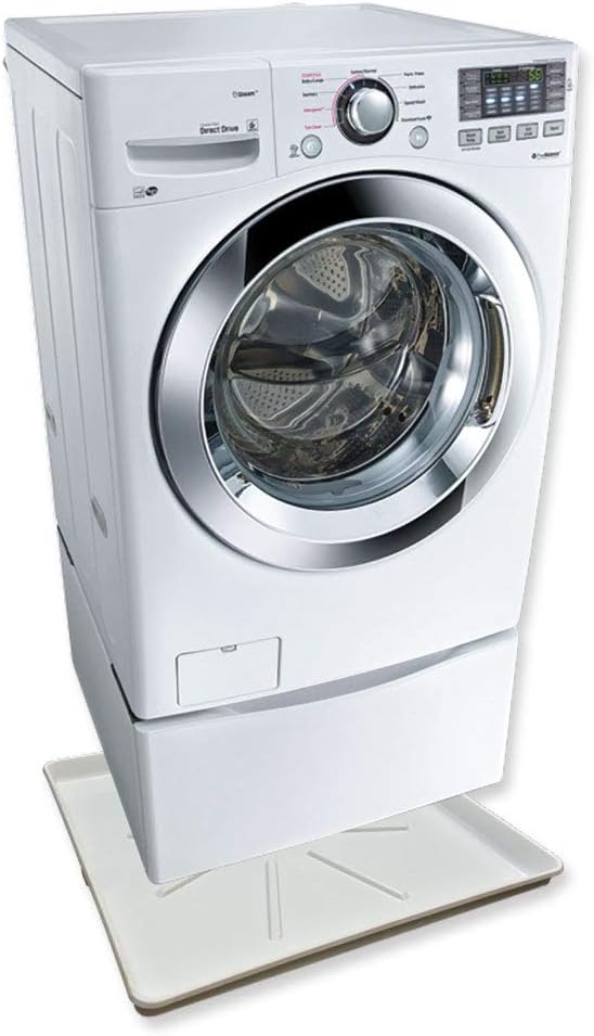 Eastman Washing Machine Drain Pan, 30 Inch x 32 Inch OD, Plastic Tray, White, 52525