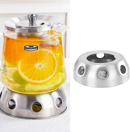 Glass Teapot Warmer Stainless Steel Tea Warmer for Tea Lights Candles Stovetop Safe Borosilicate Tea Pot with Removable Loose Tea Infuser Tea Kettle and Tea Maker Tea Light Candle
