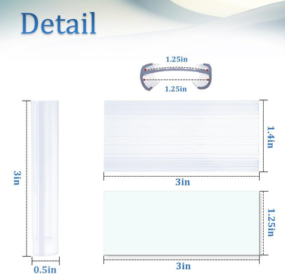 Wire Shelf Label Holders Compatible with Metro 1-1/4in Shelves, ELEMGULY 30 Pack 3in Lx1.4in H Plastic Wire Shelf Label Clips with Label Paper Removable Wire Rack Label Holder Display Clip