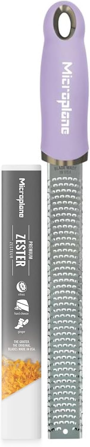 Premium Classic Series Zester - Lipstick Pink | Lemon Zester tool, Hard Cheese & Vegetable Grater | For Citrus, Parmesan Cheese, Garlic, Ginger, Nutmeg | Fine Stainless Steel Blade, Made in USA
