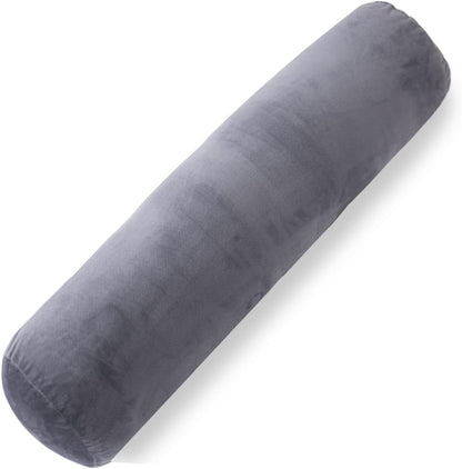 1 MIDDLE ONE Body Pillow for Adults, Bolster Pillow with Removable Velvet Cover, Long Round Cervical Roll Pillow, 35 x 7.87 Inches, Blue