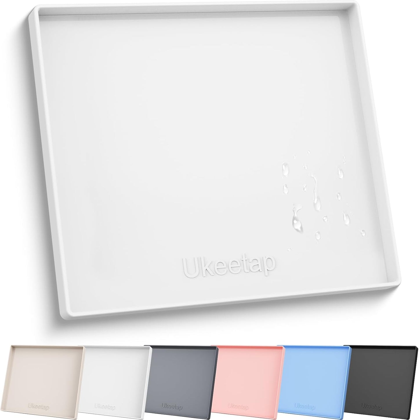 34" x 22" Extra Thick Silicone Mat Waterproof with Raised Edge, | Under Sink Mat for Kitchen & Bathroom, Kitchen Cabinet Liner, Multi-Purpose for Storage & Protection