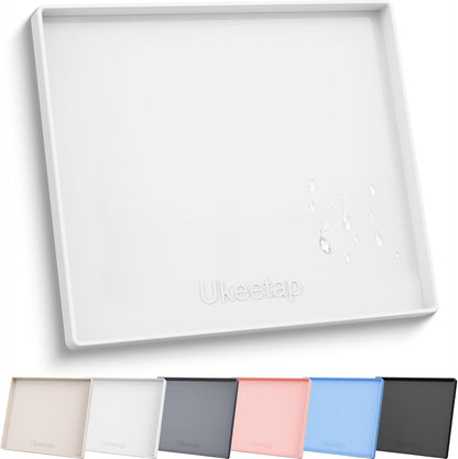 34" x 22" Extra Thick Silicone Mat Waterproof with Raised Edge, | Under Sink Mat for Kitchen & Bathroom, Kitchen Cabinet Liner, Multi-Purpose for Storage & Protection