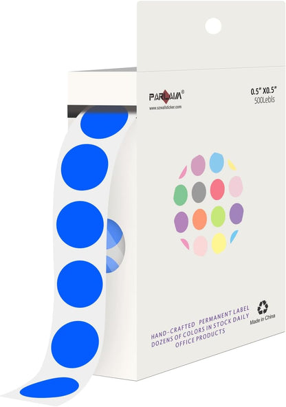 1/2 Inch Round Sticker,4 Rolls 2000Pcs Small Dot Stickers Color-Code Dots | Red+Yellow+Blue+Green 1.3cm Small Stickers Round Color Coding Circle Dots Stickers, Roll Dot Sticker Label for Office Home