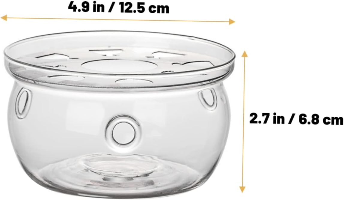 ABOOFAN High Borosilicate Glass Teapot Warmer with Candle Holder Elegant Heating Base for Tea House Restaurants and Home Use Tea Accessory