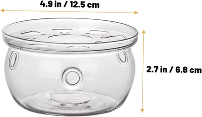 ABOOFAN High Borosilicate Glass Teapot Warmer with Candle Holder Elegant Heating Base for Tea House Restaurants and Home Use Tea Accessory