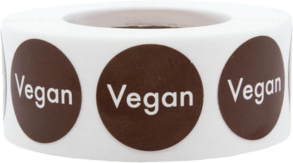Vegan Food Rotation Labels .75 Inch Round Circle Dots 500 Adhesive Stickers