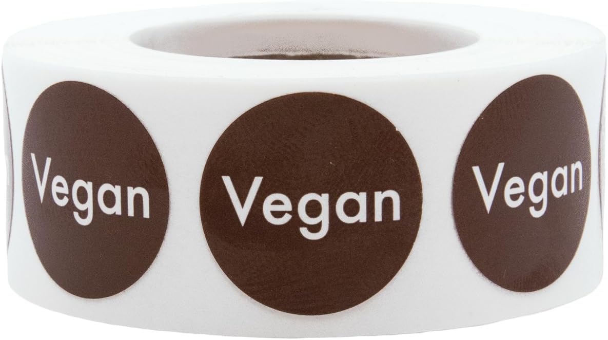 Vegan Food Rotation Labels .75 Inch Round Circle Dots 500 Adhesive Stickers