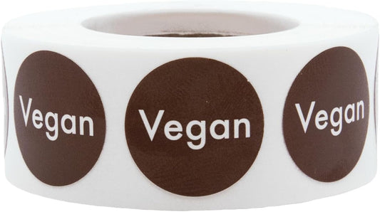 Vegan Food Rotation Labels .75 Inch Round Circle Dots 500 Adhesive Stickers