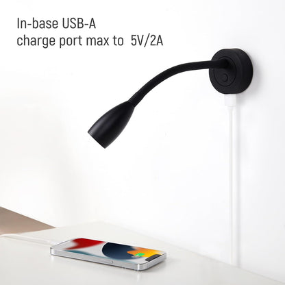 12V LED Dimmable Reading Light 2 Pack, RV Bedside Reading Lamp with USB Charger 12 Volt Flexible Neck Wall Lamp for Camper Van Travel Trailer Truck Boat Interior Lighting