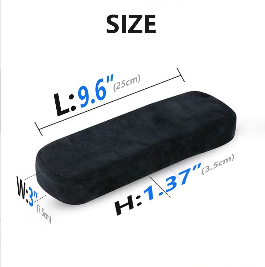 Arm Cushions for Office Chairs Office Chair Armrest Pads, Memory Foam Arm Cushions for Office & Computer Chairs, Soft Elbow Support Arm Rest Covers for Desk Chair, (1 Pair Black)