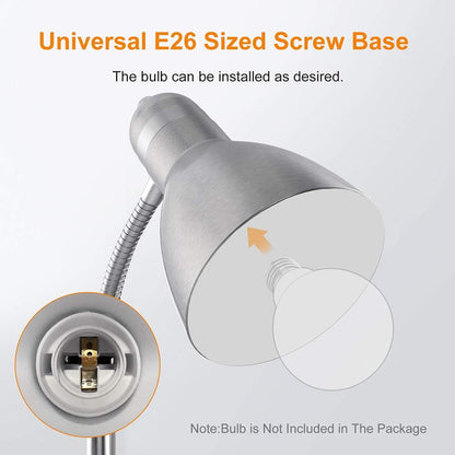 LEPOWER Floor Lamp, Metal Standing Lamp with Adjustable Gooseneck for Dorm | Easy to Assemble, E26 Base, Sturdy Metal Base, Convenient Switch, Task Reading Pole Lights for Office & Bedroom, Living Room