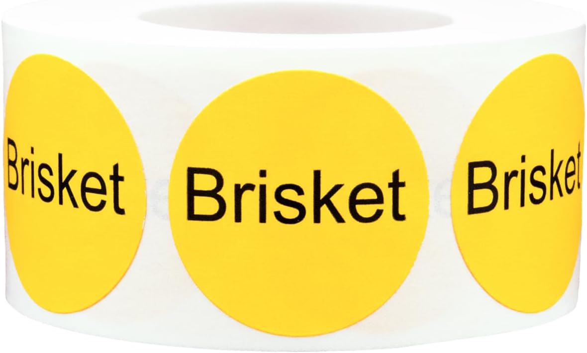 Yellow with Black Carnitas Circle Dot Adhesive Stickers, 1 Inch Round Labels, 500 Total Stickers