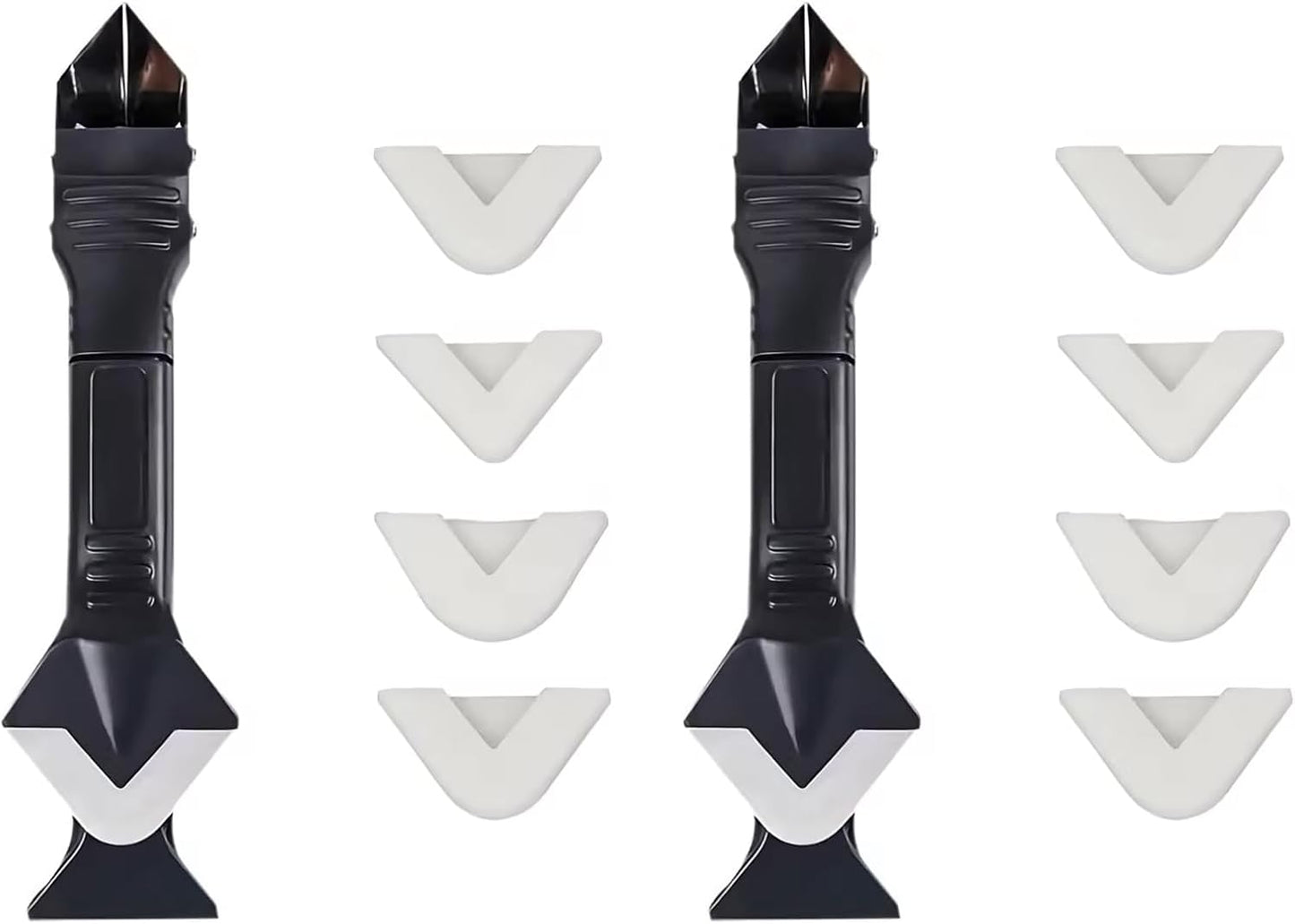 2 Pack 3-IN-1 Caulk Tool for Removal and Application, for Bathroom, Kitchen, Flooring, Windows, Sinks and Frames Seal