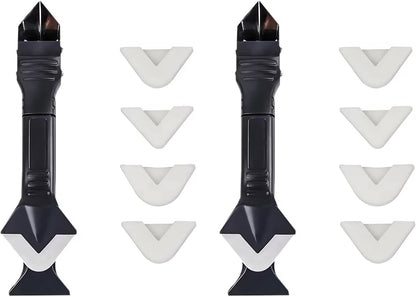 2 Pack 3-IN-1 Caulk Tool for Removal and Application, for Bathroom, Kitchen, Flooring, Windows, Sinks and Frames Seal