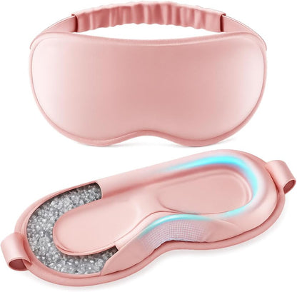 Weighted Eye Mask for Sleeping - Sleep Mask for Women & Men, 3D Contoured Blackout Sleeping Mask for Lash Extensions, Zero Pressure Soft Eye Cover with Adjustable Strap for Travel