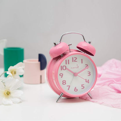FLOITTUY Loud Alarm for Deep Sleepers 4'' Twin Bell Alarm Clock with Backlight for Bedroom and Home Decoration(Green)