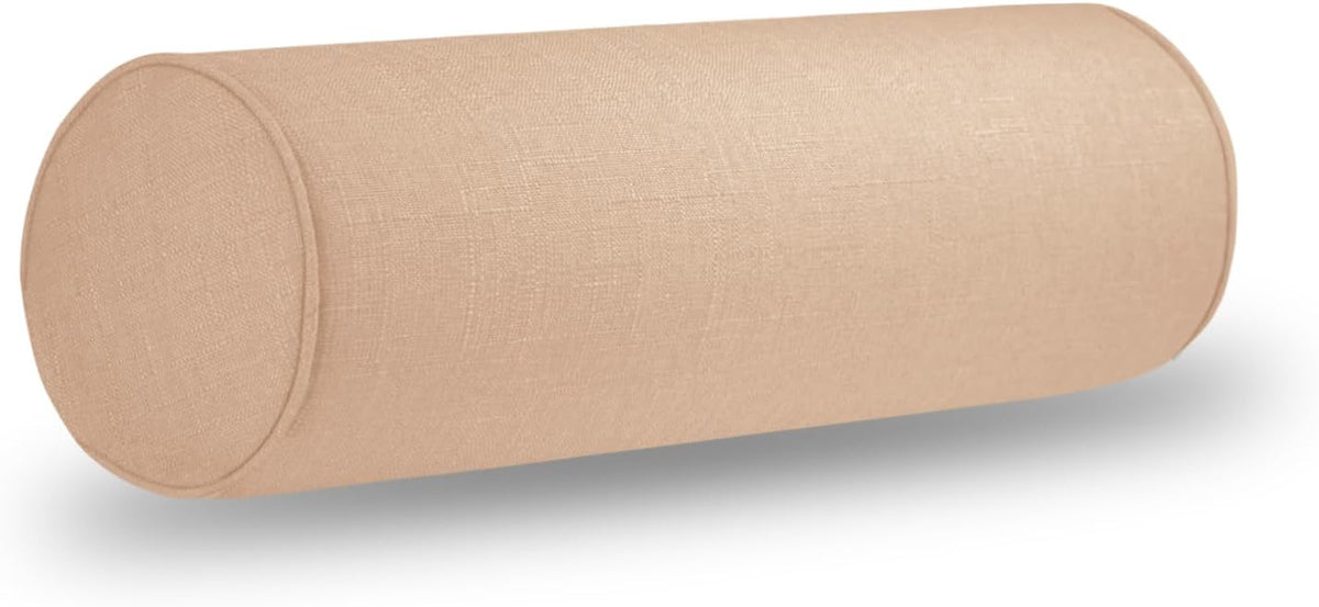 Tinbolunce Neck Roll Pillowcases with Zipper - Full Moon Bolster/Round Cylinder Pillow Case Cover for Bedroom, Living Room, Sofa - Solid Color Cervical Throw Pillow Covers