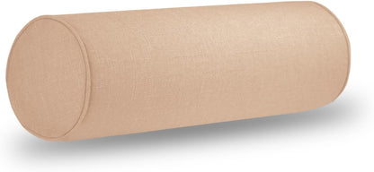 Tinbolunce Neck Roll Pillowcases with Zipper - Full Moon Bolster/Round Cylinder Pillow Case Cover for Bedroom, Living Room, Sofa - Solid Color Cervical Throw Pillow Covers