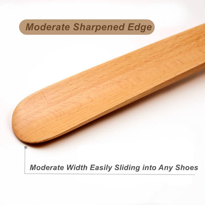 Bamber Wooden Shoe Horn Wood Shoehorn with Handle for Seniors Women Men Kids, 15'' Long, Black Walnut