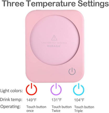 VOBAGA Coffee Mug Warmer, 4 Hours Auto Shut Off Cup Warmer for Office Home Desk with 3 Temperature Settings, Electric Beverage Warmer for Cocoa,Tea, Milk, Soup, for Coffee Gifts, Sky Blue (No Cup)