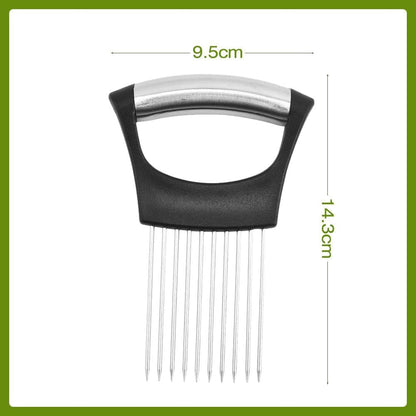 2026 Upgraded Onion Holder for Slicing, New Stainless Steel Onion Slice Holder Lemon Slicer Vegetable Cutter, Kitchen Chopper Slicing Assistant Tool for Meat, Onion, Potato, Tomato (1 Pack)