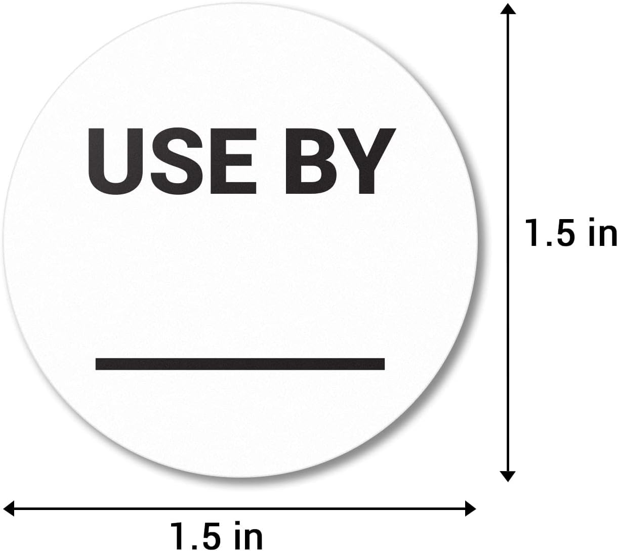 Sell By/Expiration Food Date Labels (1.5 inch, Round - 300 Labels) | Sell by Date Stickers for Food Service, Food Rotation, Best Before Prep Sticker with Writable Blank Space