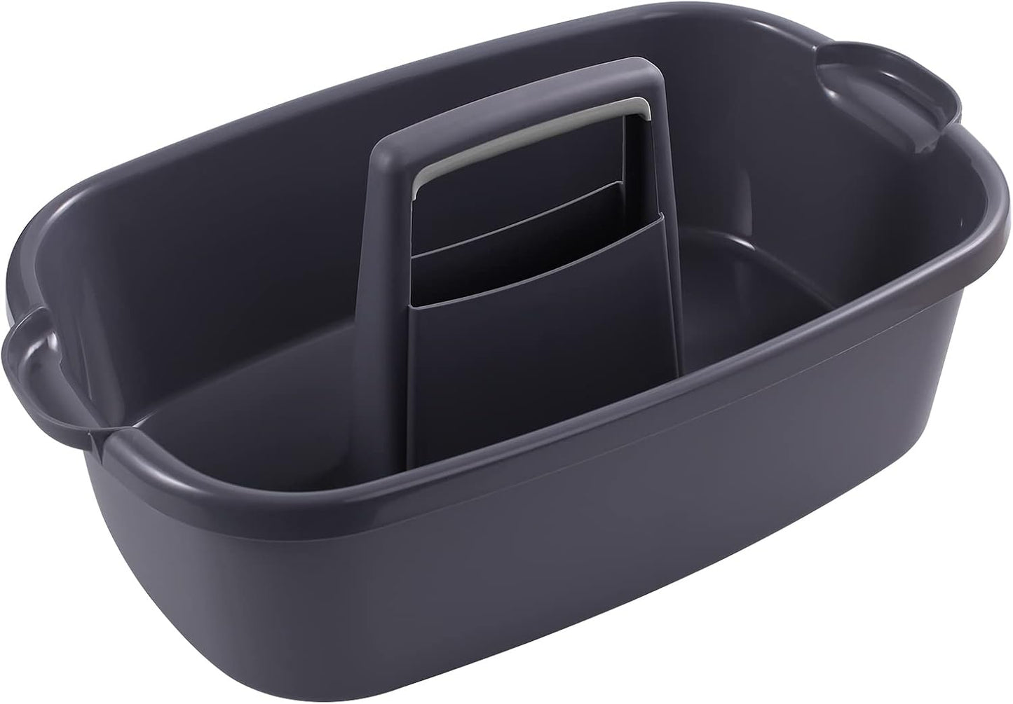 2-Pack Large Gray Cleaning Caddy for Cleaning Supplies with Handle - Portable Plastic Tote Organizer for Shower, Bathroom, Kitchen, Under Sink Storage