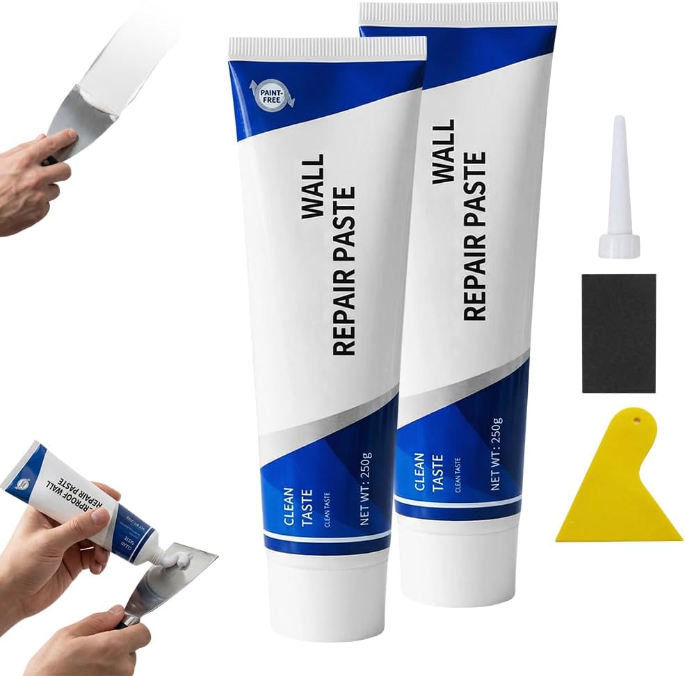 Efficient Drywall Repair Kit with Scraper, 2026 New Quick Drying Wall Mending Agent, Multi-Functional Wall Mending Agent Drywall Patch Paste Repair Kit for for Holes, Cracks and Nail Holes (1)