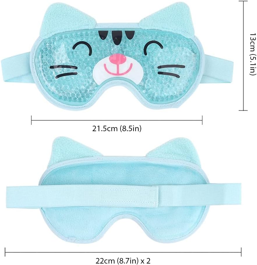 NEWGO Kids Ice Pack Eye Mask Cold Compress Reusable Hot Cold Therapy Gel Eye Mask with Soft Plush Backing