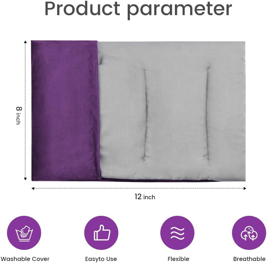 MORLIDEN Microwavable Heated Neck Wrap Warmer and Shoulder Weighted Heating Pad Microwave for Hot and Cold Compress - Purple