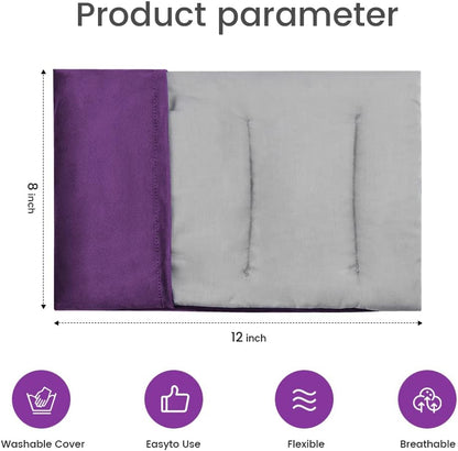 MORLIDEN Microwavable Heated Neck Wrap Warmer and Shoulder Weighted Heating Pad Microwave for Hot and Cold Compress - Purple