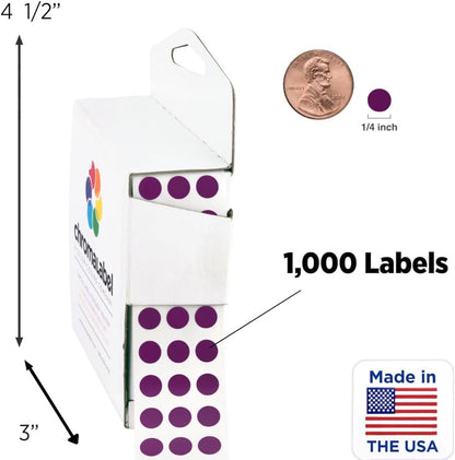 Dark Blue, Red & Yellow Dots, 1/4 Inch, 1000/Box Each Color | Writable Semi-Gloss Circle Labels in Dark Blue, Red and Yellow for Offices, Retail and Classrooms. Made in USA - Colors B