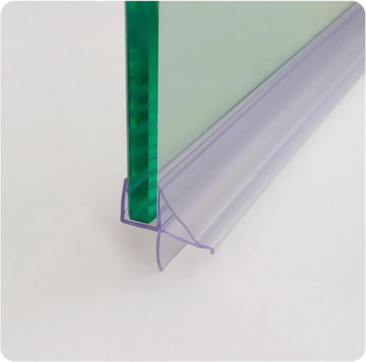 Glass Door Bottom Seal, Cutable Waterproof Strip for 3/8" Glass, 27.5" Length, Shower Door Sweep Stop Shower Leaks