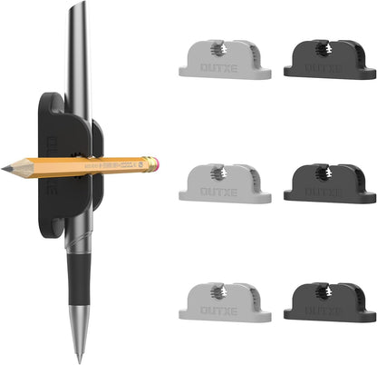 OUTXE 6-Pack Magnetic & Adhesive Pen Holder with Dual Slots - Easy Organize & Access Pencil, Pen, Marker- Perfect for Desk, Wall, Refrigerator, Whiteboard, Clipboard | Easy Organize & Access Pencil, Pen, Marker- Perfect for Desk, Wall, Refrigerator,